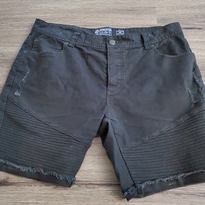 American Rag Distressed Black Biker Denim Shorts